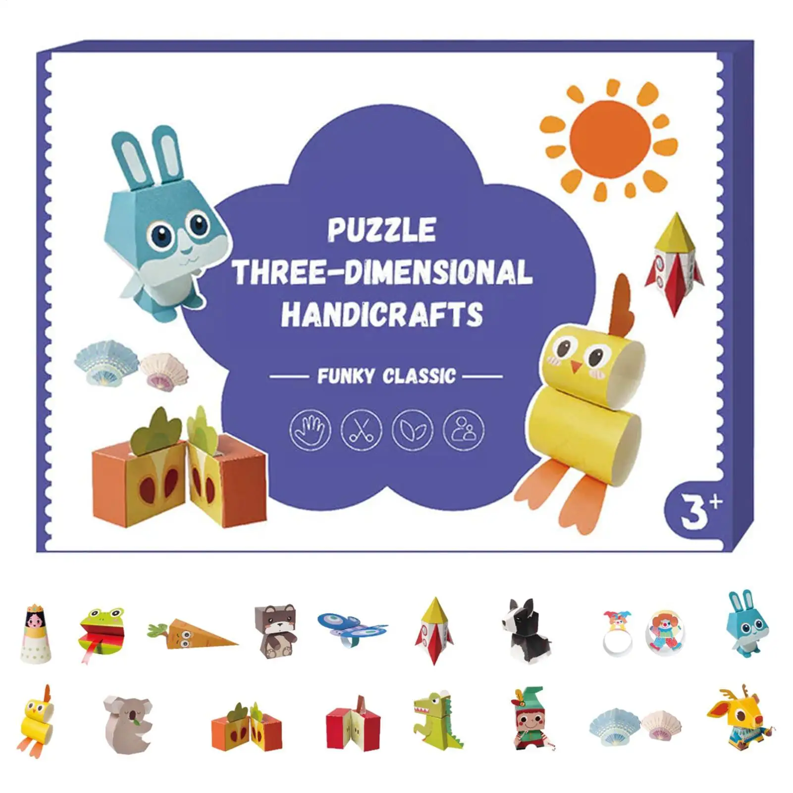 3D-Papier-Bastelset, handgefertigt, 3D-Papierskulptur, pädagogisches Bastelprojekt-Set für Teenager, Anfänger, Enthusiasten, Klassenzimmer, Schule