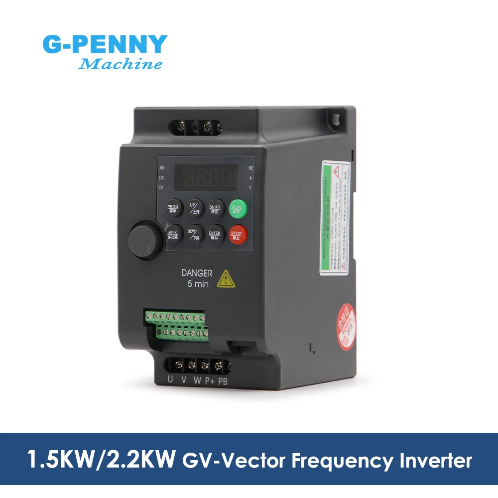 1.5kw/2.2kw Inveter 110v/220v Vector Frequency Converter Variable Drive Spindle Motor Speed Control