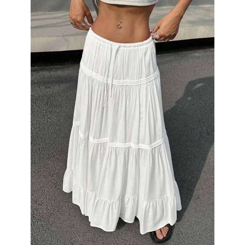 

Casual White Cake Skirt Women's Spring Fashion Half-length Skirt Neutral Design Other Fabric Other Style Other Waist Type