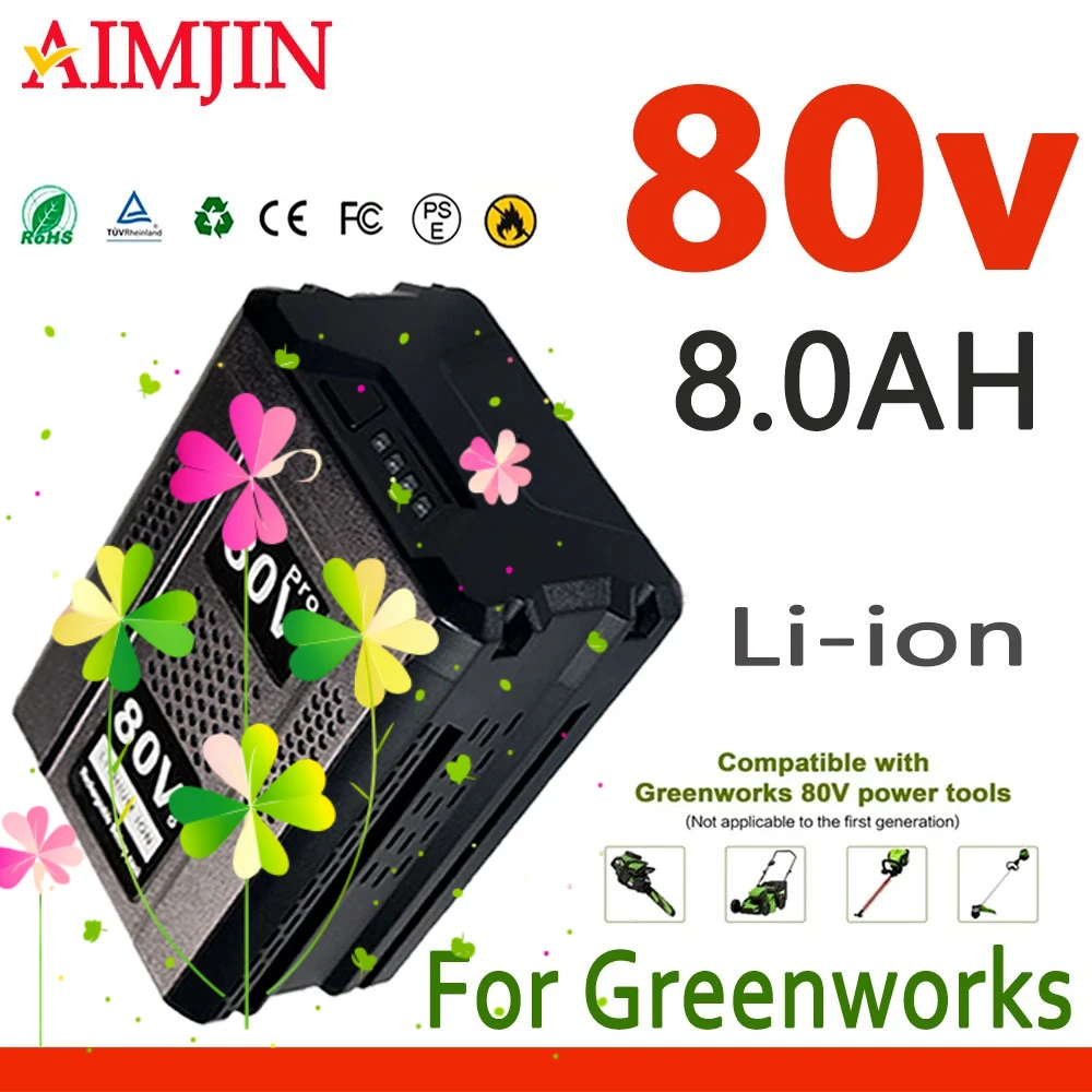 

Replacement Battery 80V 8000mAh,for Greenworks PRO 80V Li-ion Battery GBA80150 GBA80150 GBA80200 GBA80250 GBA80300 GBA80500