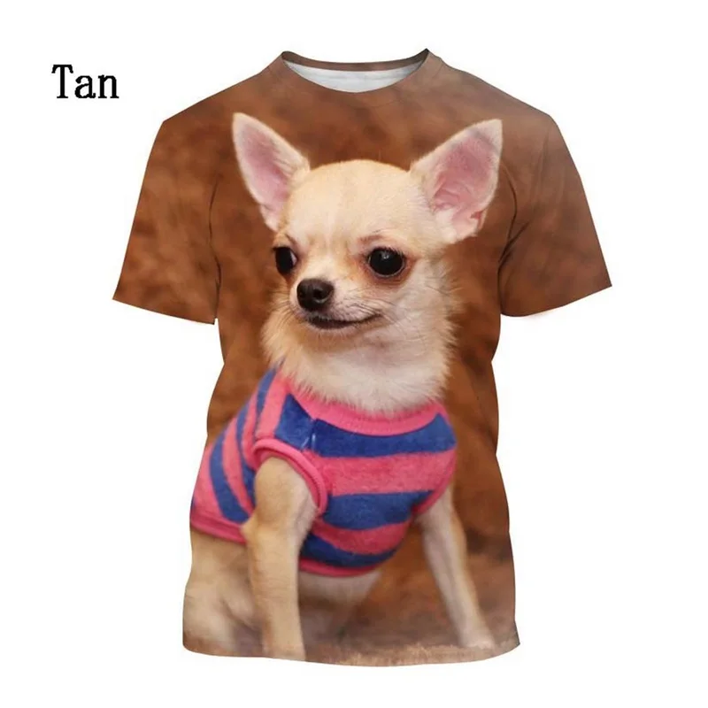 3d Printing Animal Dog Chihuahua Graphic T Shirts Men\'s And Women\'s Summer Casual Short-sleeved T-shirt Oversized Funny Tee Tops