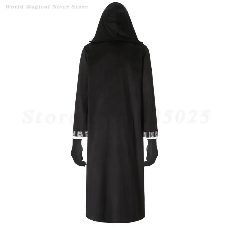 زي الهالوين التأثيري عباءة بقلنسوة للرجال فستان ساحر ملابس عصر النهضة في القرون الوسطى رداء كرنفال ملابس أداء الحفلات