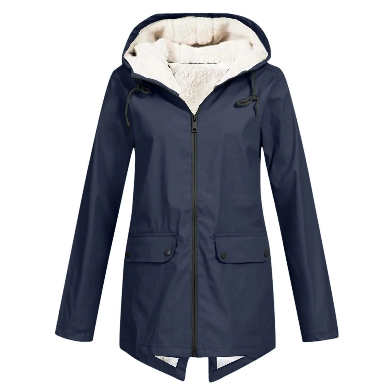 Denim Anorak Jacket Women Women Solid Plush Thickening Jacket Outdoor Plus Size Hooded Raincoat джинсовая куртка женская