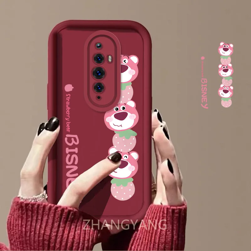 Case For OPPO Reno 2F Reno 2 Reno Cute cartoon bear phone case with silicone TPU soft case anti drop and shockproof phone camera