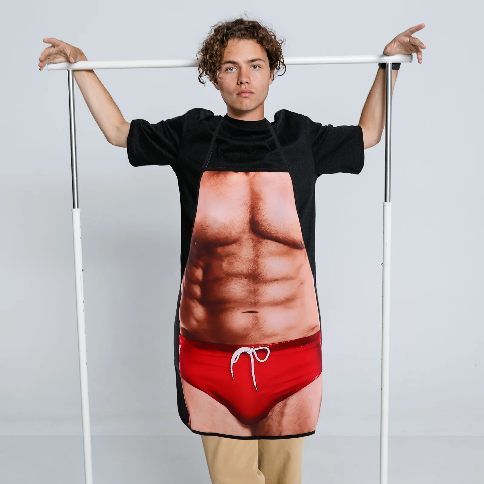 

Bbq Funny Grill Aprons Muscle Funny Aprons For Men Mens Kitchen Accessory Apron Man Pattern Polyester Home Bbq Apron Use