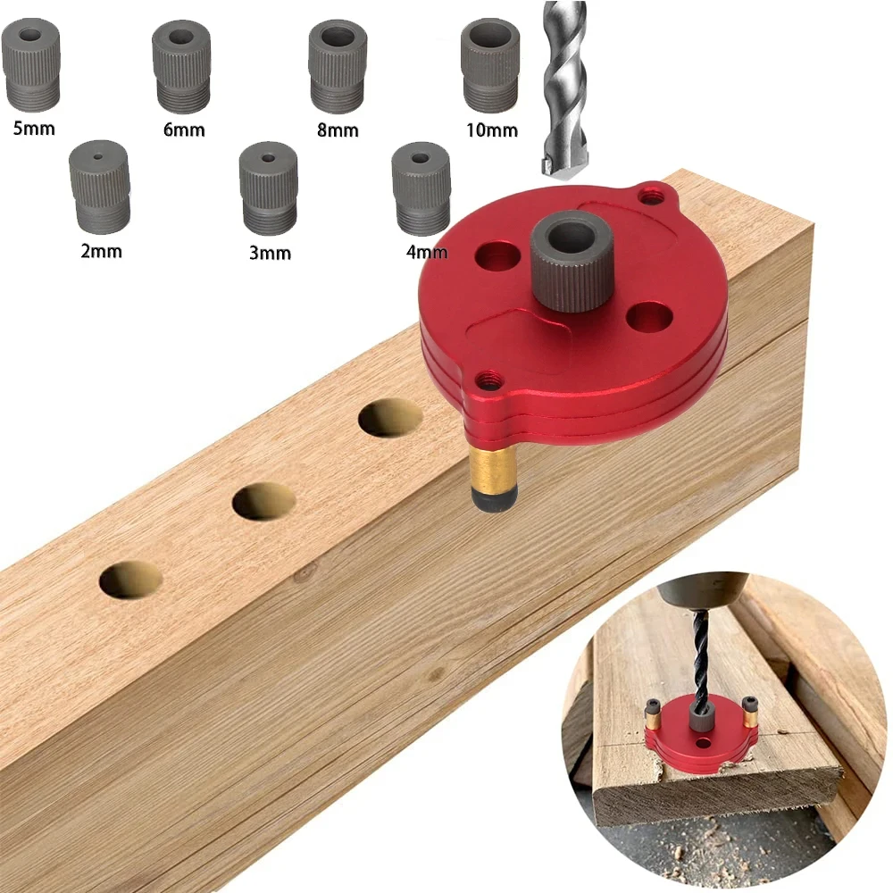 

Woodworking Pocket Hole Jig 2-10mm Self-centering Vertical Doweling Jig Drill Guide for Locator Hole Puncher Carpentry Tools