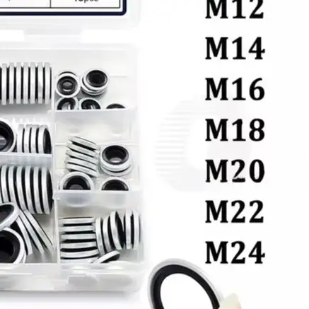 /165PCS /Self /Centering Combination Washer Kit M6 To For M24 Zinc Plated Steel With Oil Resistant Rubber Sealing For Ring For M