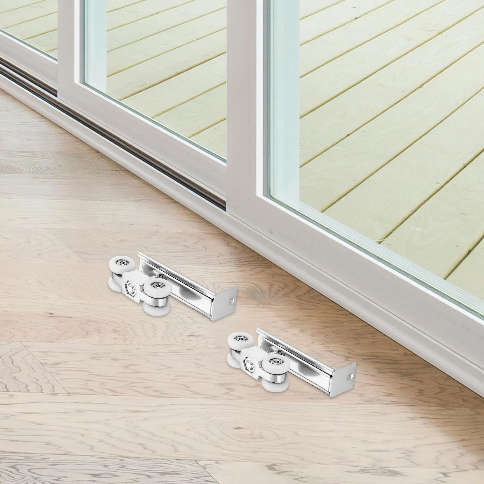 

1 Set Sliding Cabinet Door Track Heavy Duty Smooth Glide High Load Capacity Easy Install For Wardrobe Closet Doors