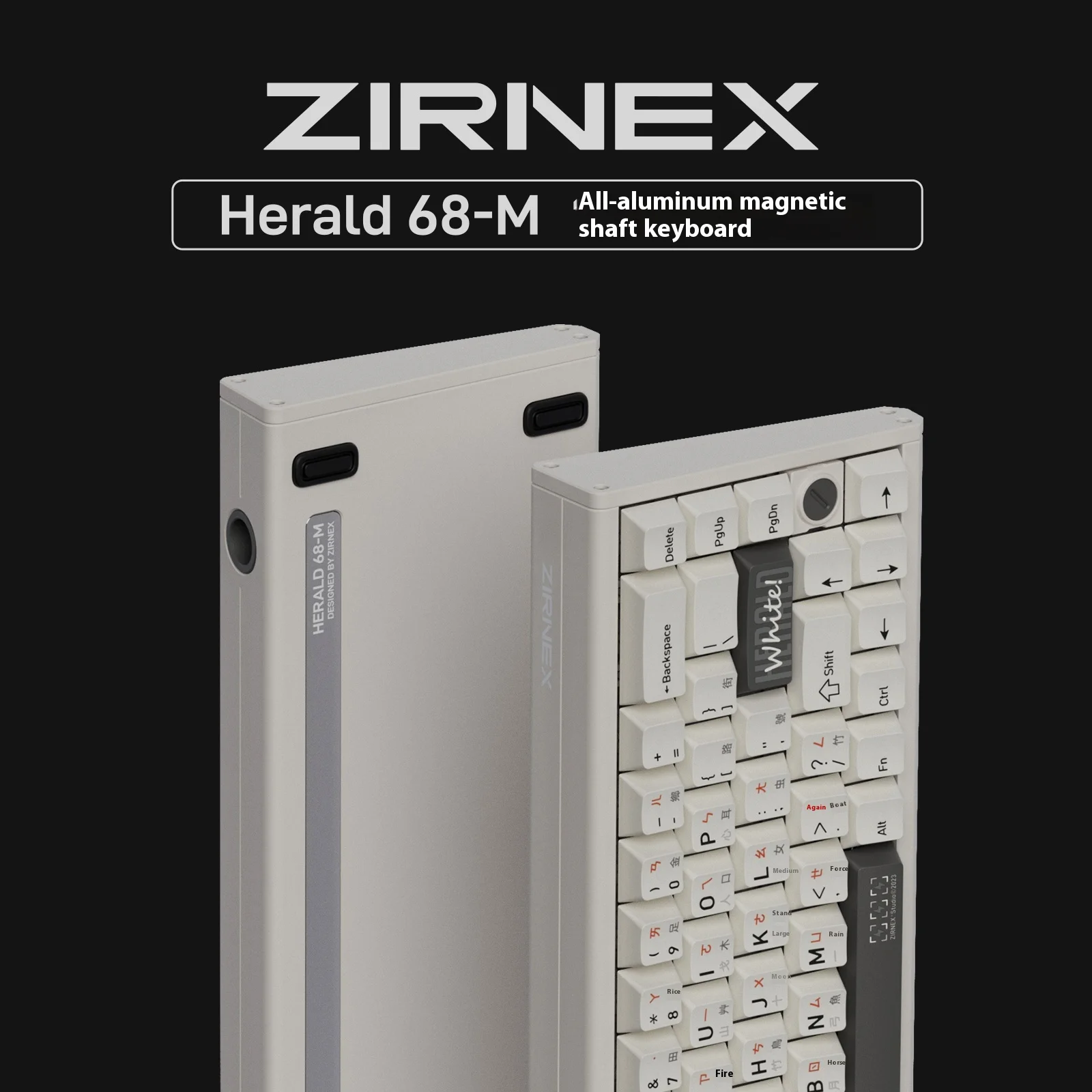 ZIRNEX Herald68-M 풀 알루미늄 마그네틱 축 e스포츠 게이밍 키보드 68키 웹 드라이버 지원 저지연