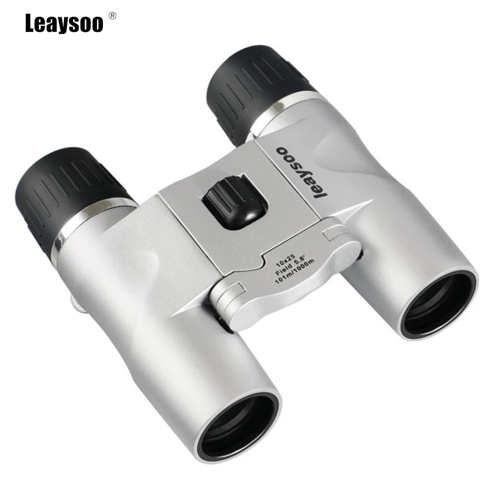 

Бинокль 10X25 HD серебристый, портативный мини-телескоп с высокой оптической мощностью для детей и взрослых, для активного отдыха, кемпинга и наблюдения за птицами
