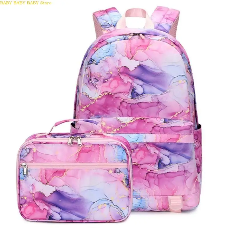 

Q81A Multi-Pocket School Backpack with Lunch Bag Nylon Daypack Bookbag for Teenager