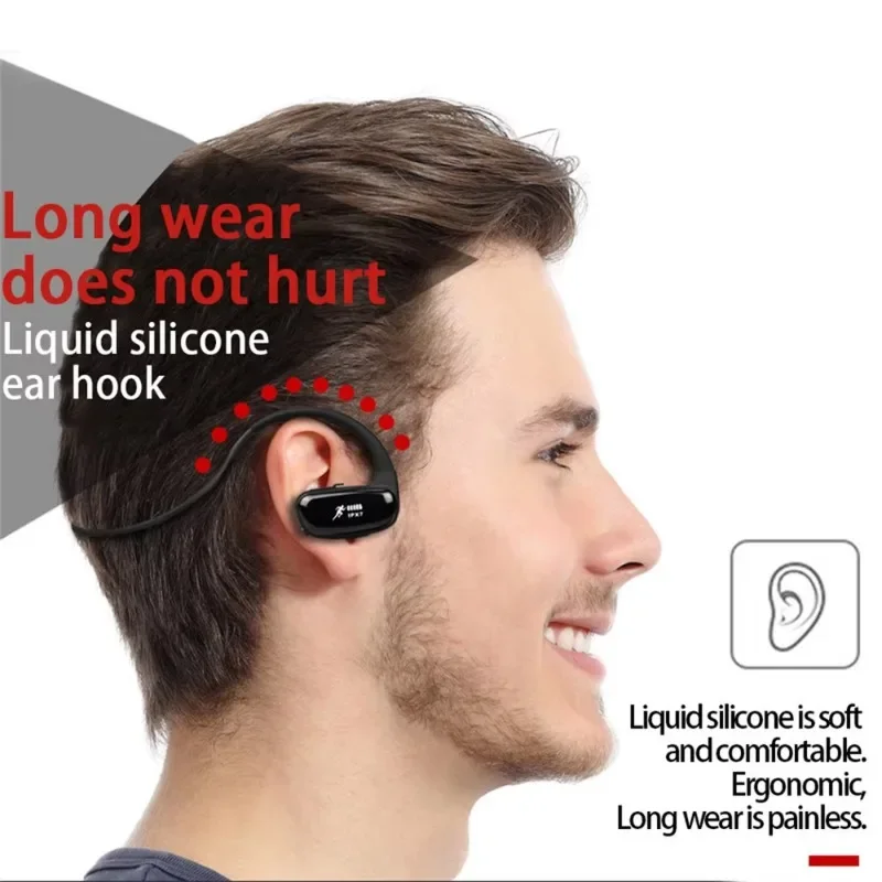 Outdoor Sports Waterproof Headphones, IPX7  32GB MP3 Player Earphone Wireless Headset with Noise Cancelling MIC image 3