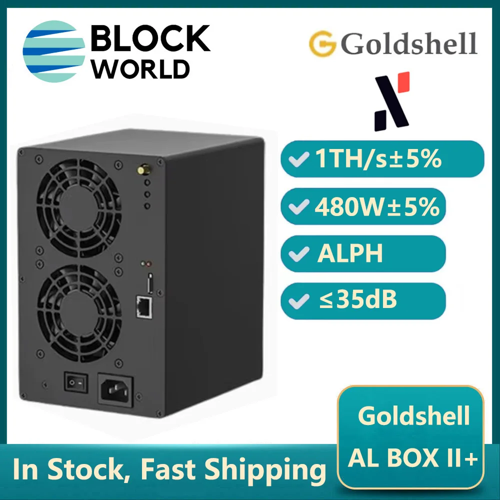 New Goldshell AL BOX II plus 1Th/s 480W ALPH Miner Blake3 Algorithm Alephium Miner AL BOX 2 + Goldshell Albox ii+ ALPH Mining