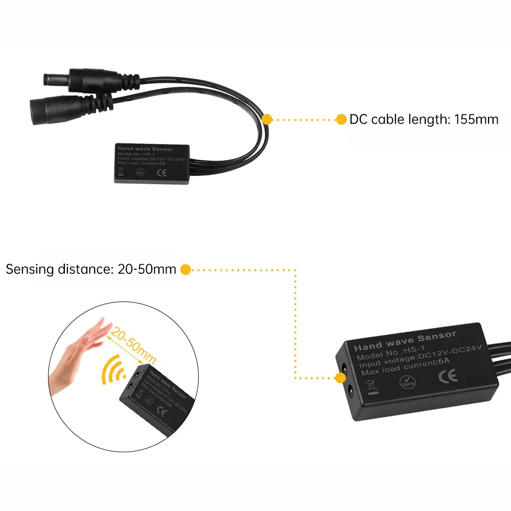 LED Sensor Switch Hand Scan Dimming ON/OFF Door Control Switches Human Presence Motion Sensor For Cabinet Wardrobe Light Strip