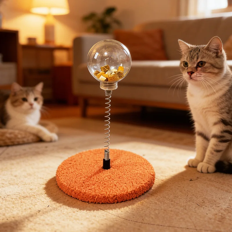 Juguete interactivo para gatos: comedero rompecabezas plato giratorio - imagen 2