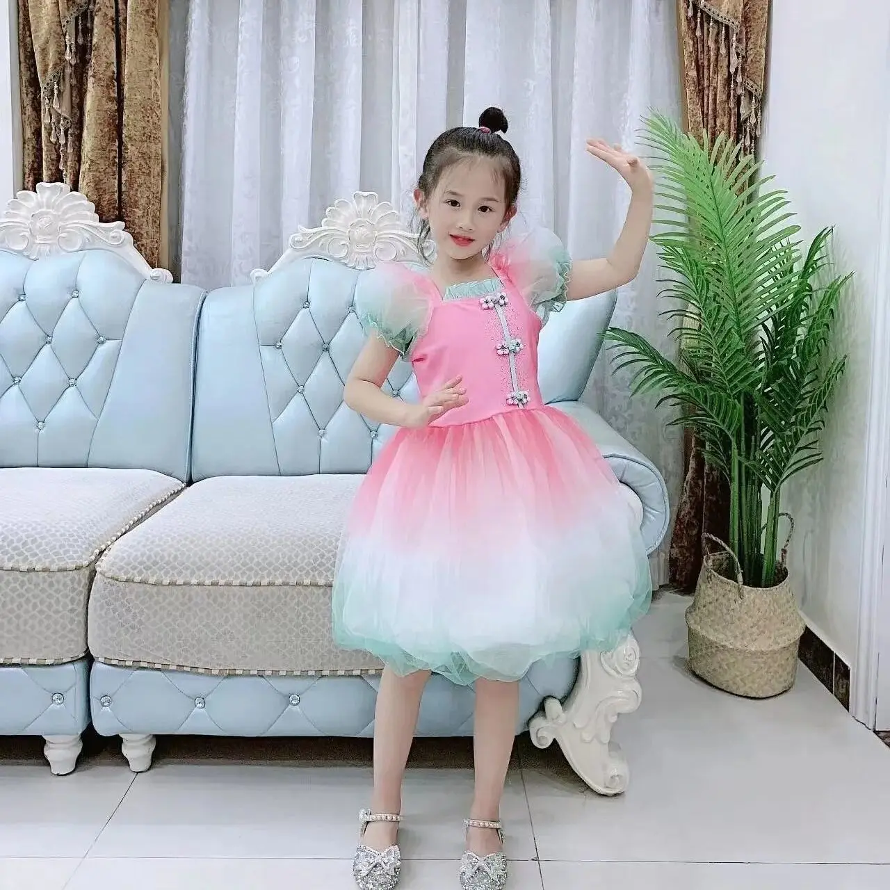 Kinder Pluizige Rok Performance Kleding Kinderen Schattige Gaas Rok Podium Performance Kleding Ballet Tutu