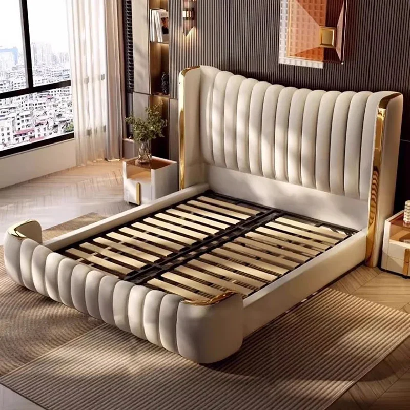 إطارات سرير تخزين جمالية مقاس كوين منضدة متعددة الوظائف سرير شمالي فاخر أثاث غرفة نوم موبليس بارا الحجار