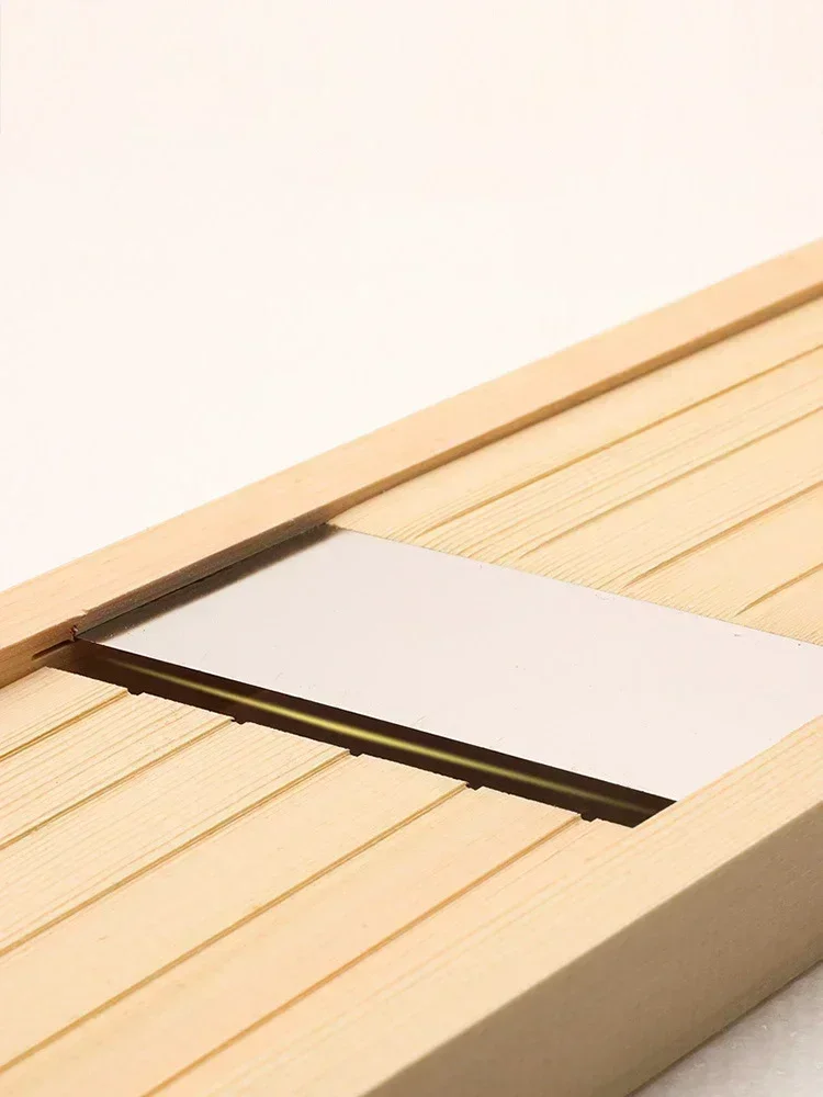 قطاعة خضروات خشبية، قطاعة خضروات قابلة للتعديل 0.5-7 مم للبطاطس والطماطم والبصل، رقاقة تقطيع الملفوف، قطاعة فواكه