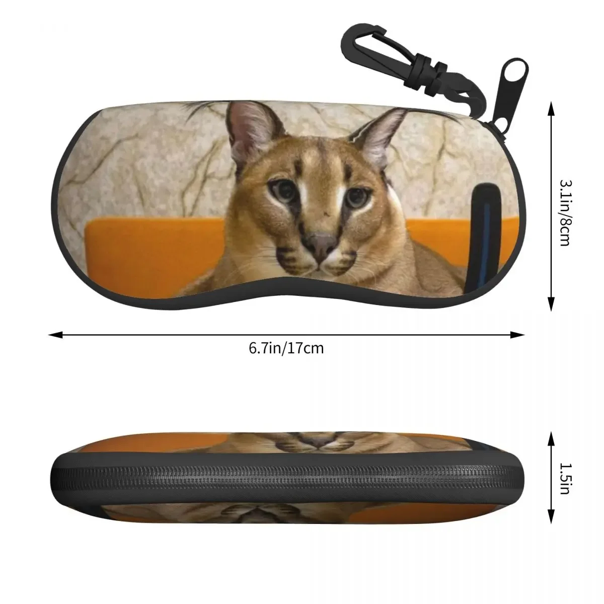 Estuche de gafas de sol personalizado, estuche de gafas de sol personalizado, estuche de gafas de viaje, estuche de gafas de caracol, caja protectora divertida Meme Cat