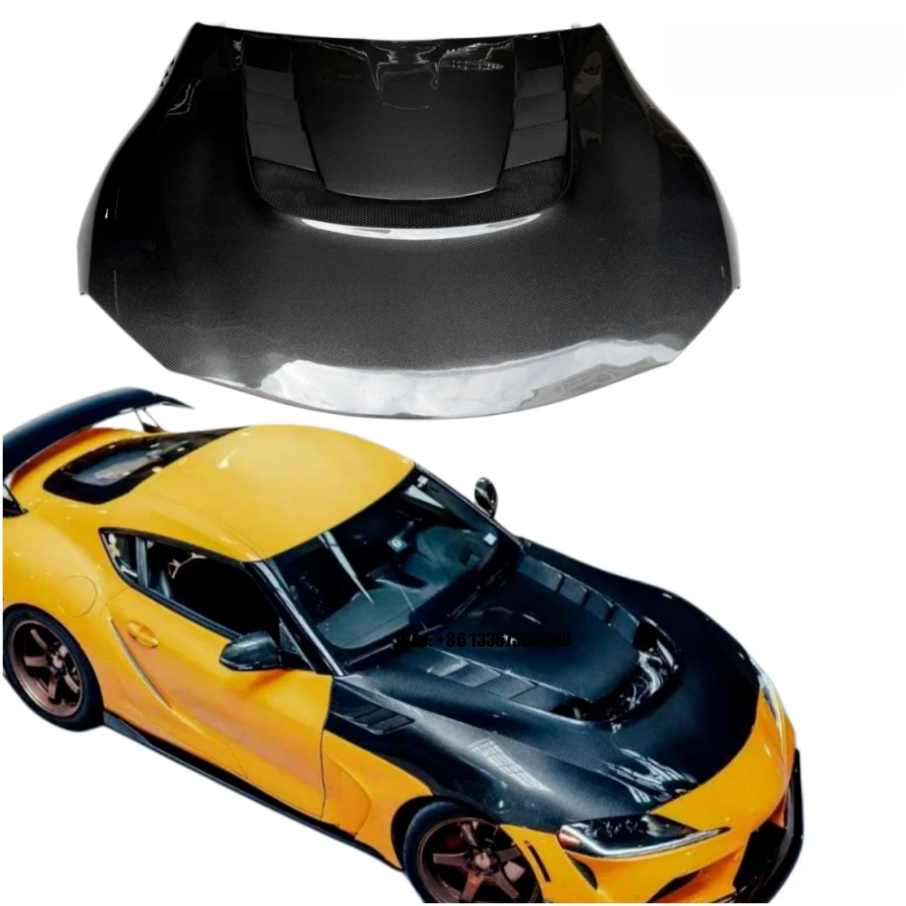 

Premium New Wet Carbon Fiber Bolt-On Engine Hood in Ultra VRS Style with Bolts for GR for MK5 MKV A90 A91