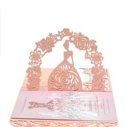 Elegent Quinceanera Invitations Cinderella Carriage Wedding Party Supply Laser Cut Wedding Invitation Cards