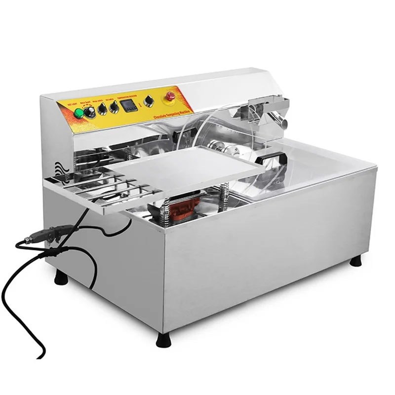 23.6L Capacity Chocolate Melt Machine With Vibration Table Food Grade Chocolate Tempering Molding Machine Kitchen Appliance110V