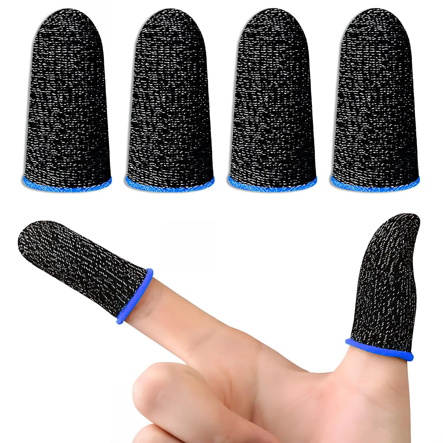 

Breathable Gaming Finger Sleeves Anti-Sweat Touch Screen Finger Cots For Mobile Games PUBG/COD Mobile