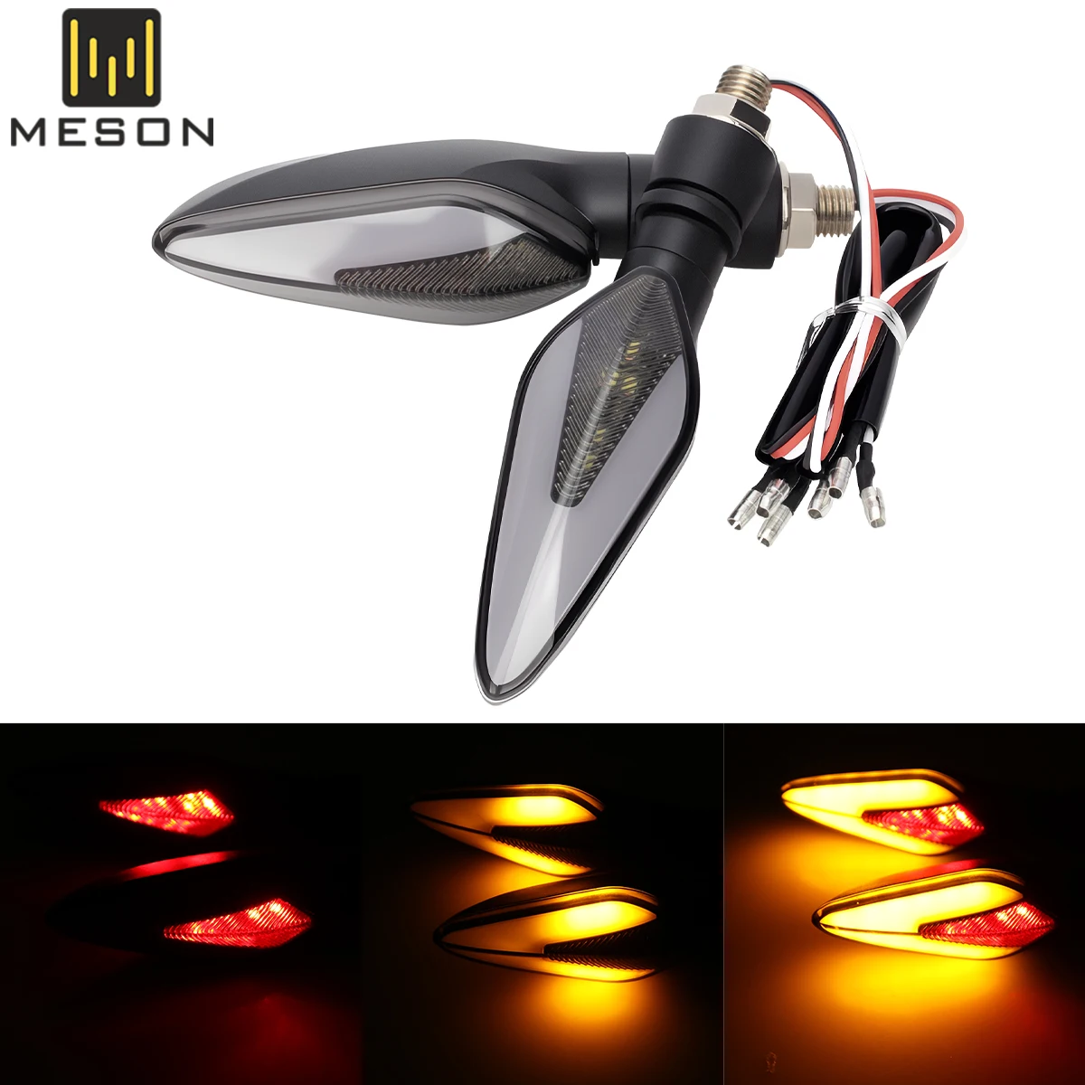 

2PCS Motorcycle LED Turn Signal Light Dual Color Flasher Indicator Warning Blinker Rear Tail Lights DRL for Motorbike Scooter