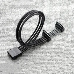 1 Stuks 35Cm Zwart Mouw 4pin Molex Haaks 2x Sata Power Adapter Kabel