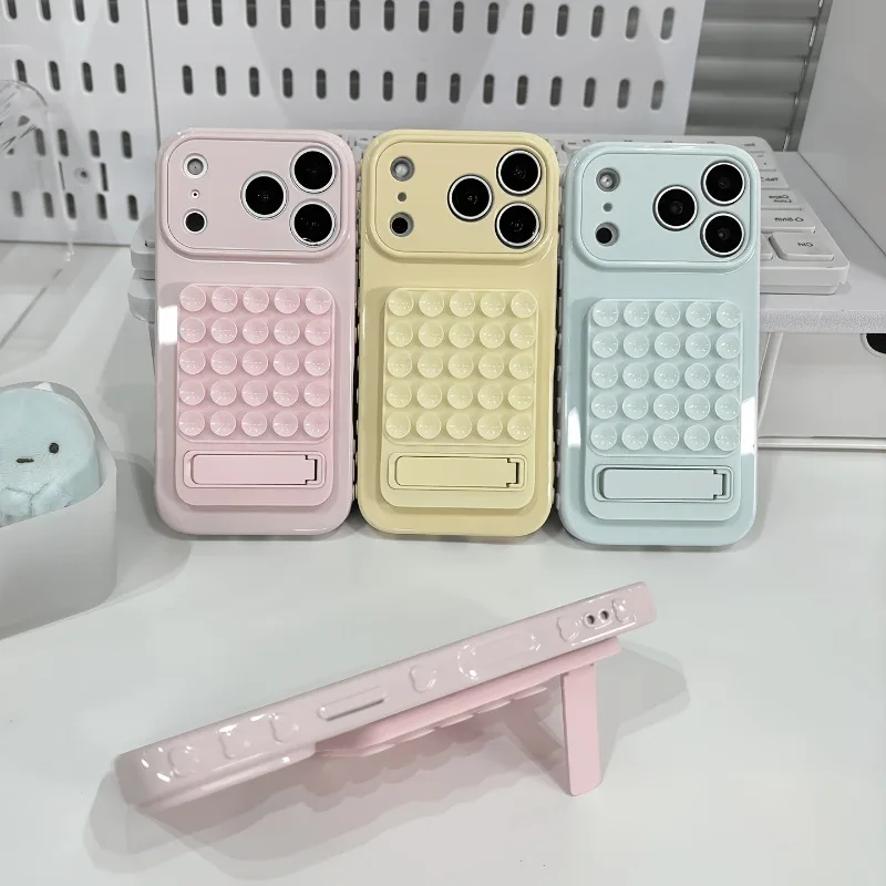 Luxuriöse Handyhülle in Bonbonfarben mit Saugnapf und Klappständer für iPhone 18 17 Pro 16 15 14 13 12 11 Pro Max 16 Plus, stoßfeste Abdeckung – Detail 6