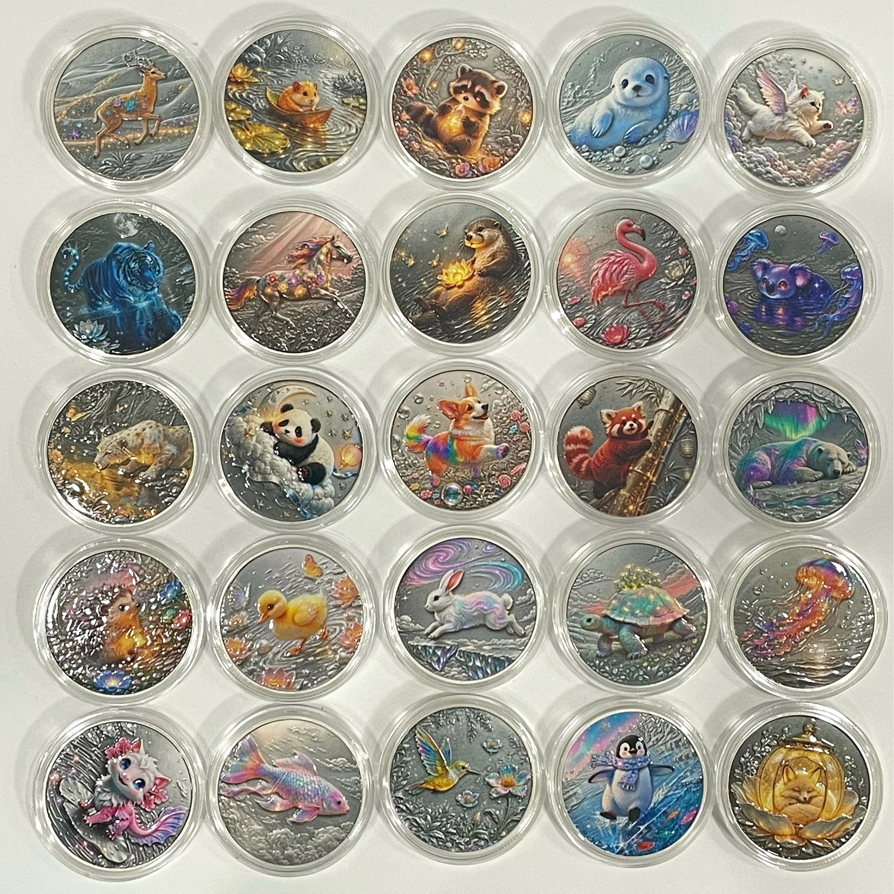 25 animal designs Silver Plated .999 Copper Coin Home Decor Hobby Souvenir Gift metal coin colorful
