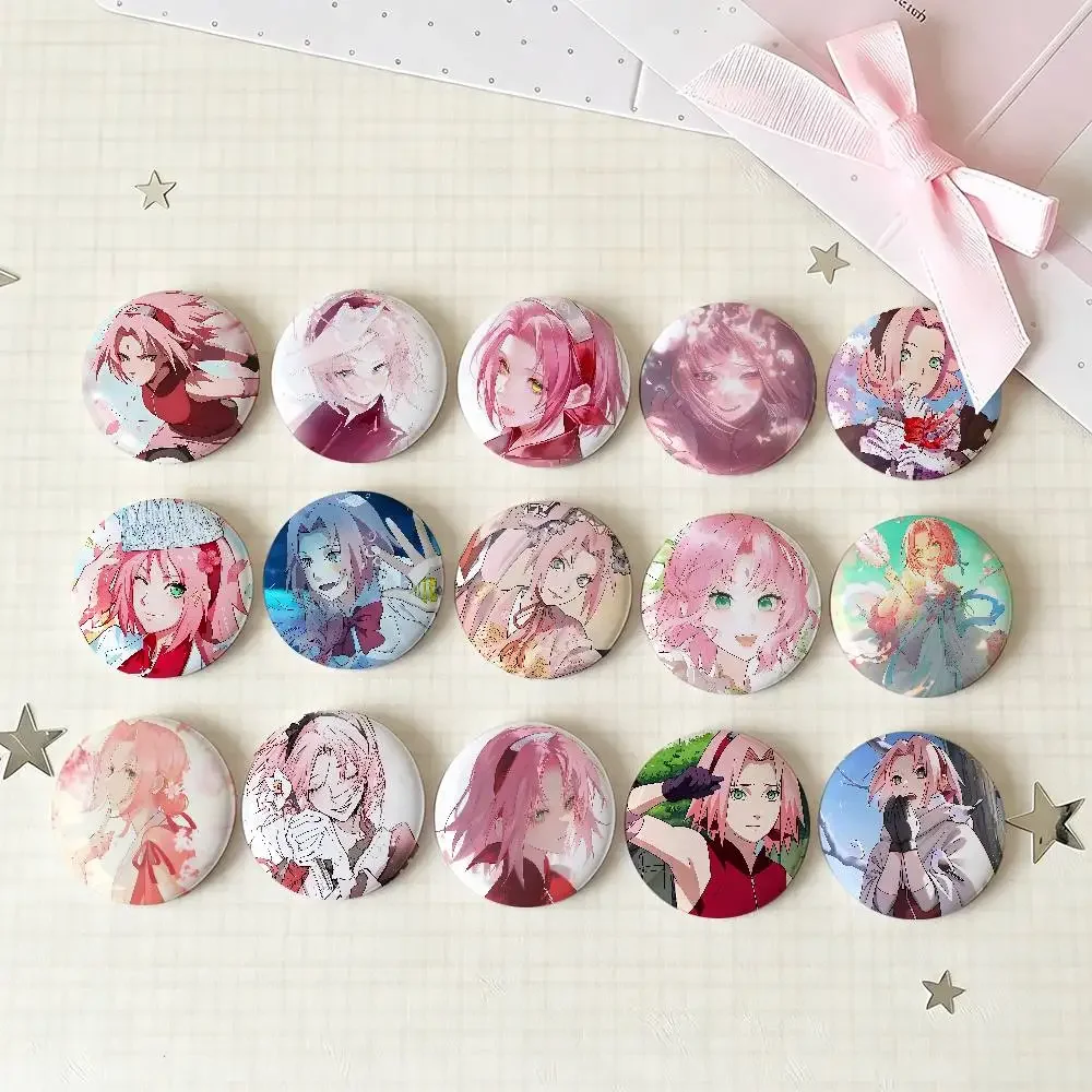 S-Sakura Harunos Badges Tinplate Soft Button Pin Brooch Metal Badge Custom Jewelry Accessories Hat Bag Lapel