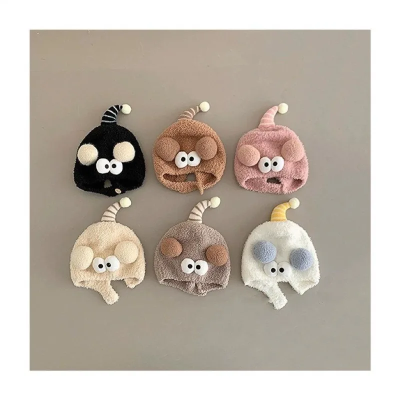 

Baby Hat Autumn and Winter Super Cute Cartoon Ball Bag Hat Boy and Girl Baby Winter Warm Wool Ear Hat