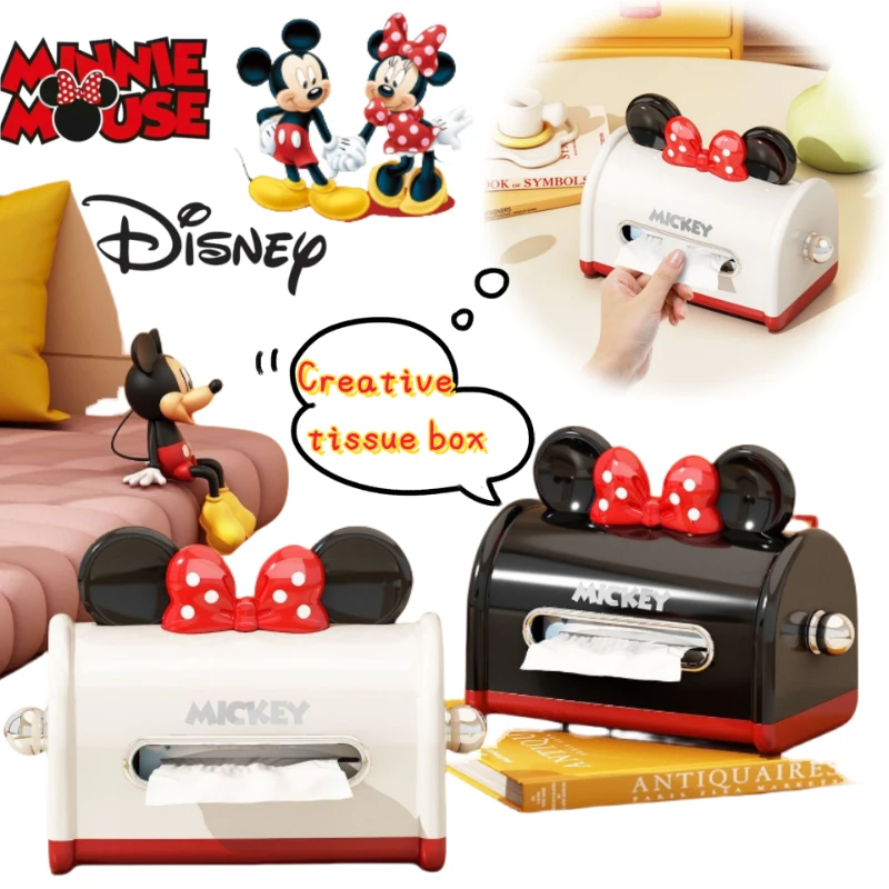 

Креативная коробка для салфеток с изображением Микки Мауса от Disney, для дома, гостиной, рабочего стола, милые украшения, декоративная коробка для салфеток