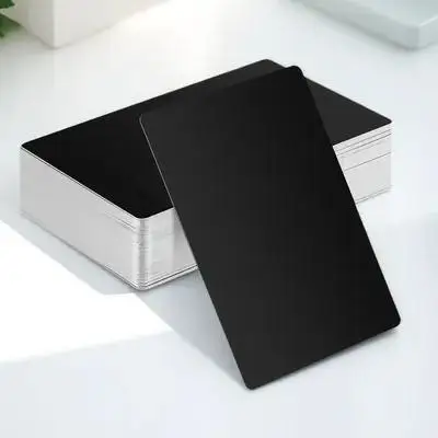 

50 шт. металлических визитных карточек стандартного размера, заготовки для гравировки, DIY, персонализированные именные карточки, металлические заготовки для лазерной гравировки