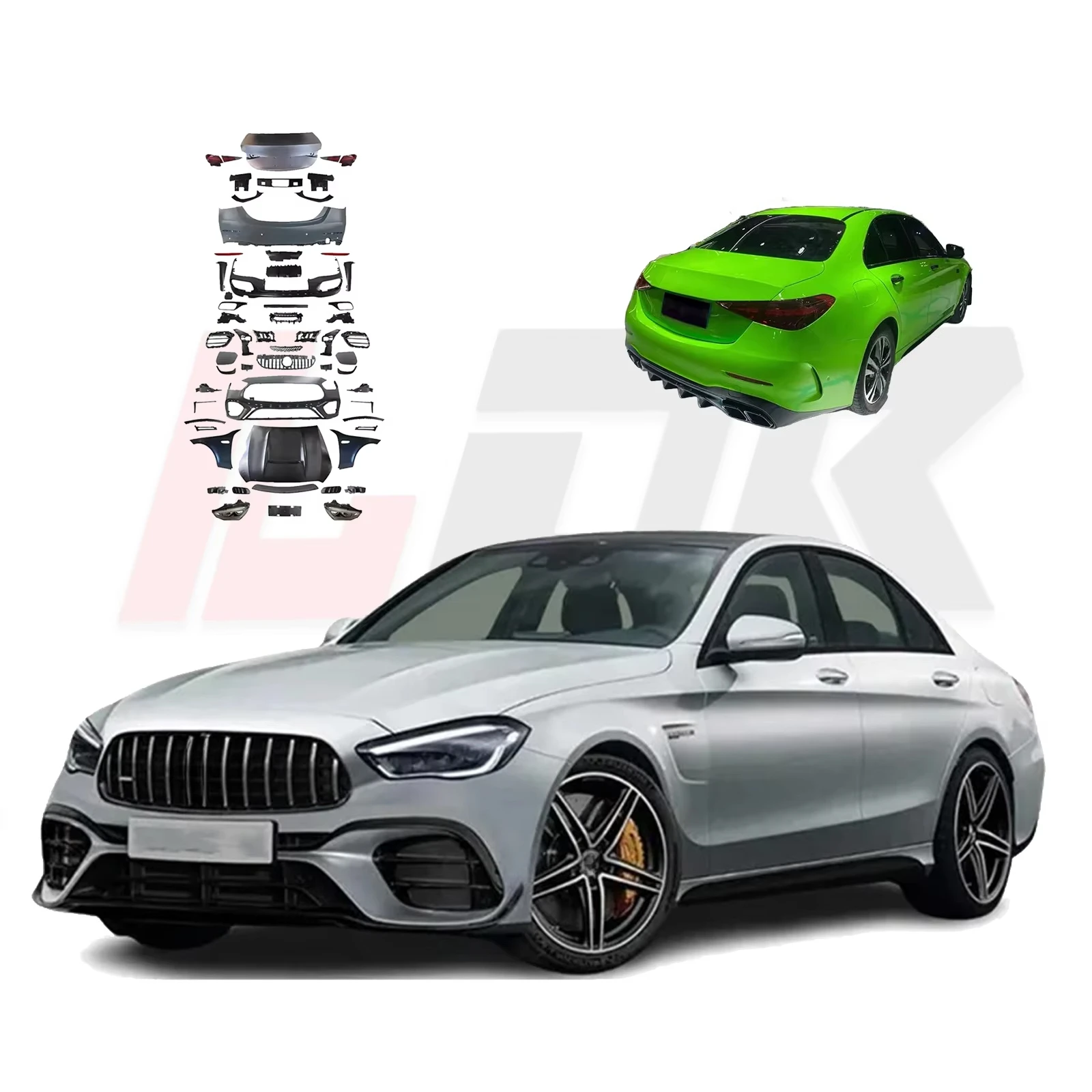 

Car Conversion Upgraded Bodykit Front Rear Bumpers Side Panels for C63 Body Kit C Class W205 Lci