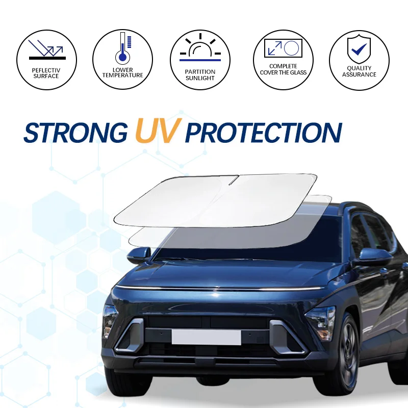 

Car Windshield Sun Shade For Hyundai kona Sunshade Summer Visor Protector Foldable Blocks UV Rays Protection Accessories