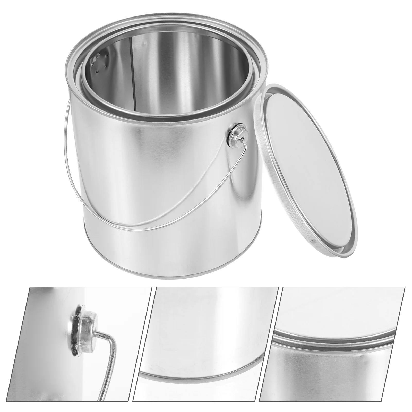 Empty Paint Bucket Buckets Storage Containers Asphalt Tinplate with Handle Paints