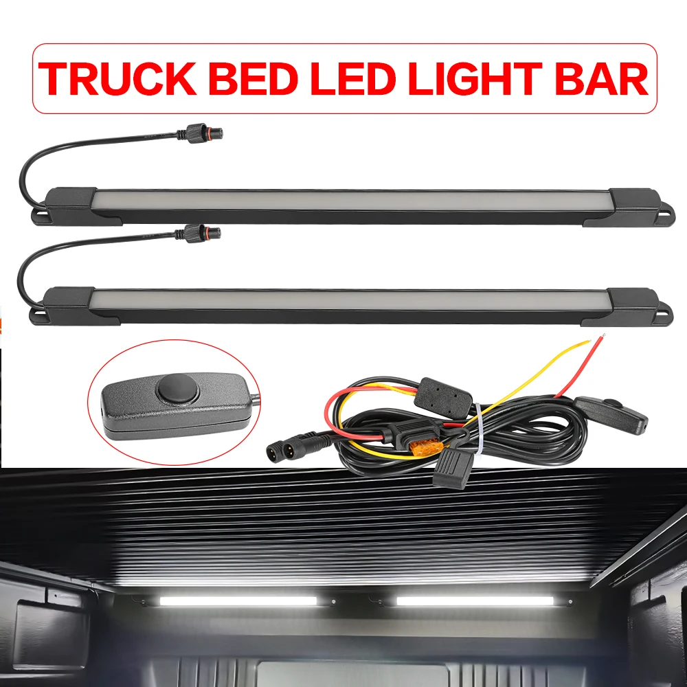 

2in1 White LED Pickup Bed Light Strip 132 LEDs with On/Off Switch Blade Fuse for Cargo Pickup Truck SUV RV Boat Decorative Lamp