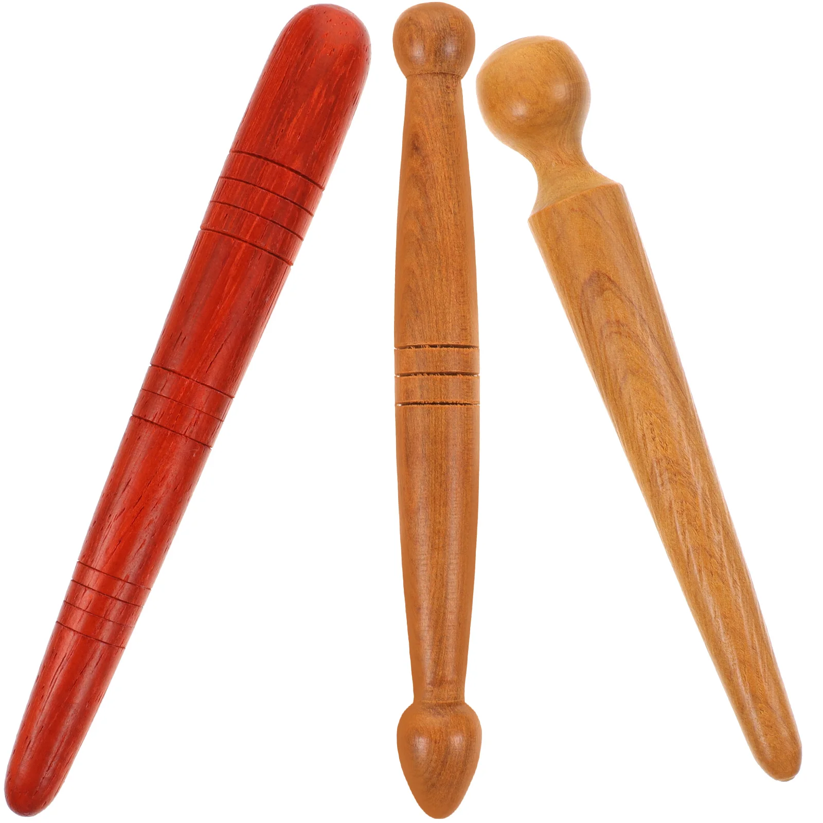 

3 Pcs Hand Tools Wooden Acupuncture Stick Massager Foot Reflexology Chinese Style Man