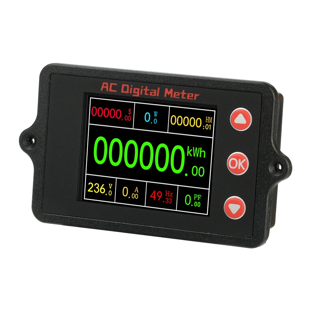 

Многофункциональный цифровой вольтметр-амперметр, измеритель частоты электрической энергии, AC 80-260V 0-100A, 2-дюймовый цветной TFT-экран, мультиметр