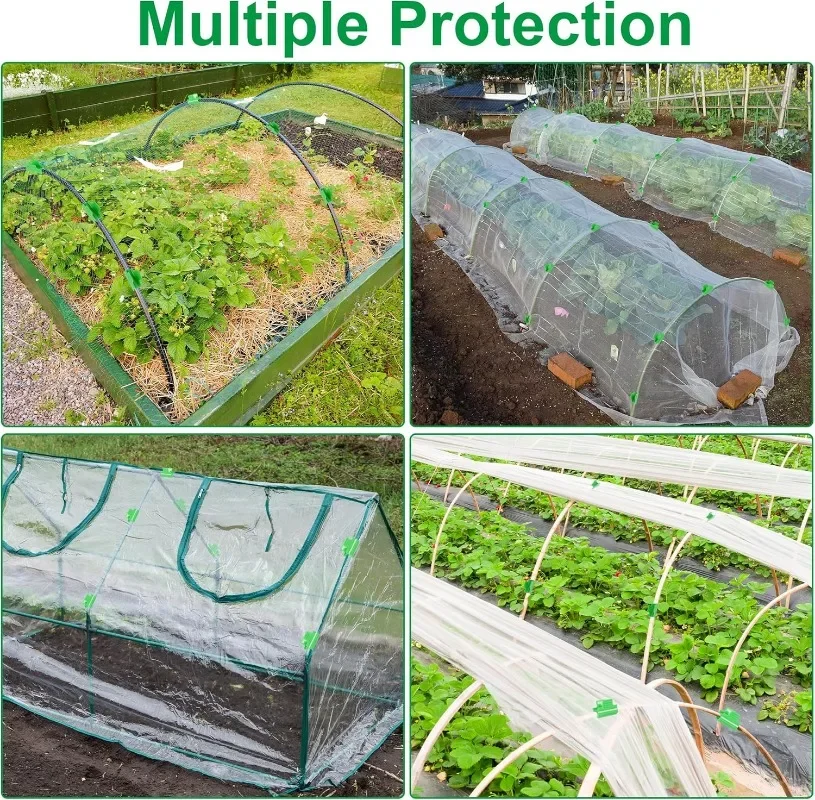 Plant Garden Tunnel Hoop Clamps For Fix Greenhouse Accessories With Insulation Film Plants Roots Stems Support Frame Green Clips