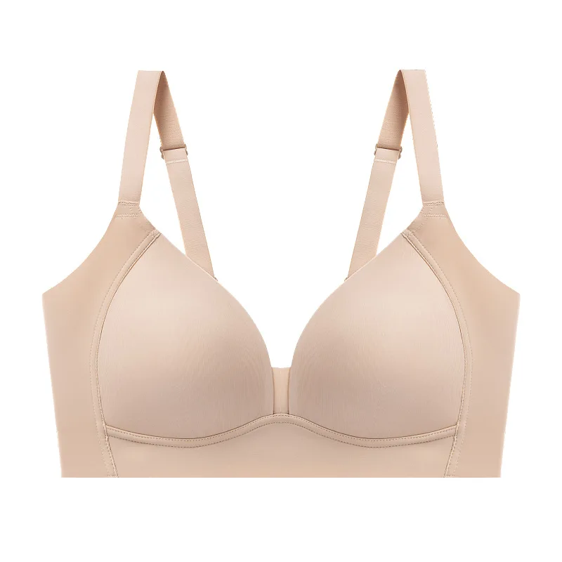 Women Push up Bra, 100%Silk Lining, 3/4 Cup, Comfortable Female Underwear, Wire Less, Thin padding Brassiere, Black, Red