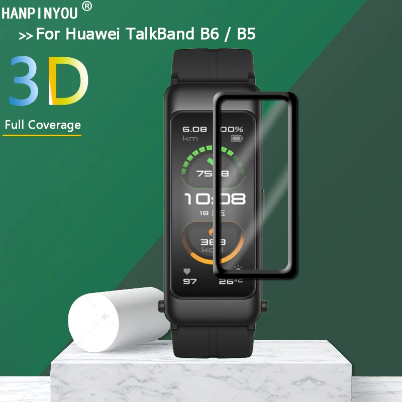 For Huawei TalkBand B7 B6 B5 SmartWatch Full Covering 3D Curved Plating Soft PMMA PET Film Screen Protector (Not Tempered Glass)