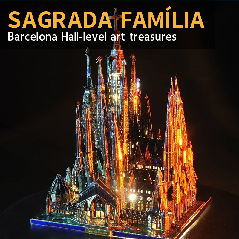 

Microworld 3D Metal Puzzle Sagrada Familia Building Model DIY laser cutting Jigsaw Puzzle learning Toys for Children Adult Gift