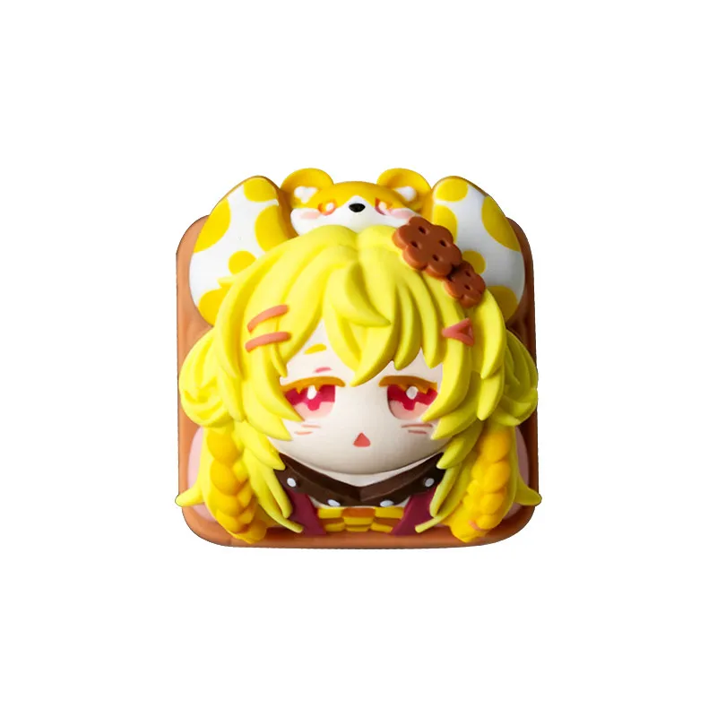 Original Cookie Mouse Artisan Keycap Niedliche Anime-Harz-Tastenkappe für Einzelne ESC-Taste Mechanische Tastatur DIY Gaming-Set Geschenkset