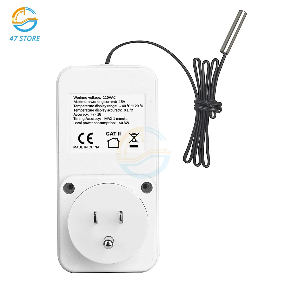 Digital Temperature Smart Controller Socket Home Outlet Thermostat Sensor Cooling Heating Temperature Timer Switch With Socket