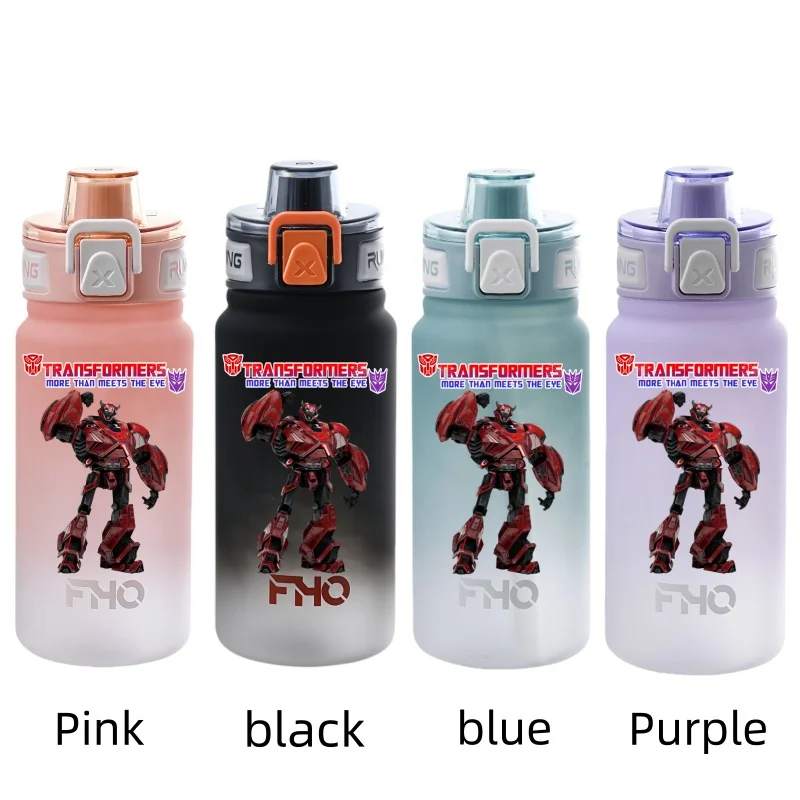 Transformers 750ml Cartoon Characters Portable Water Cup Large Capacity Outdoor Plastic Leak-proof Water Bottle Children's Gifts