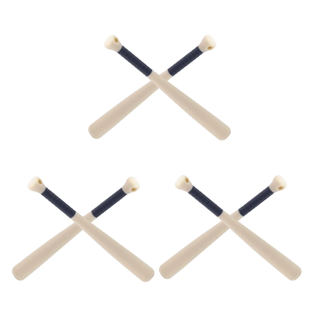 

6pcs Miniature Baseball Bats Realistic Design Sturdy Lightweight Compact Size Sports-Themed Dollhouse Decor for Collectors