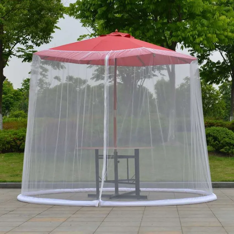 Fine Mesh Patio Parasol Net Screen Bug Mosquito Protection Cover for Outdoor Garden Offset Umbrella